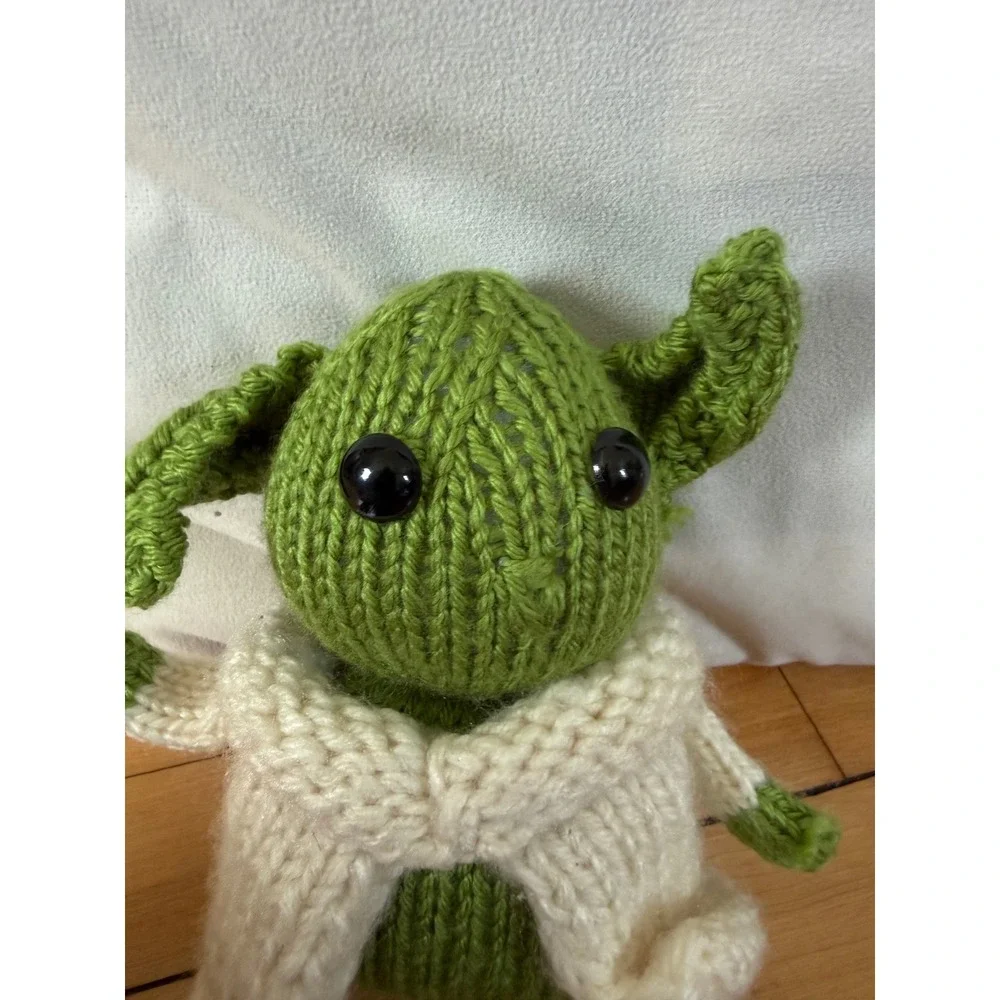 Handmade Knit Grogu Plush The Child Mandalorian Inspired Green Cream Stuffed Toy